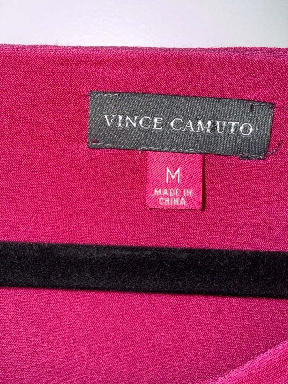 Vince Camuto Fuchsia Draped Asymmetric Long-Sleeve Top - Picture 3 of 3